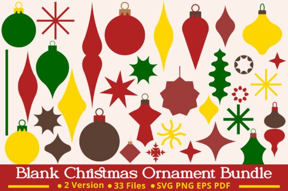 Blank Christmas Ornament Bundle SVG PNG Review