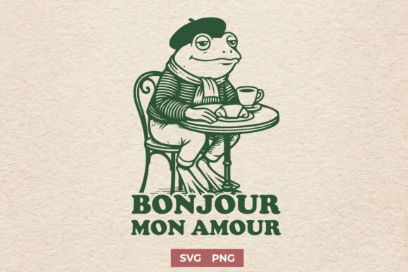 Bonjour Mon Amour – French Frog SVG PNG