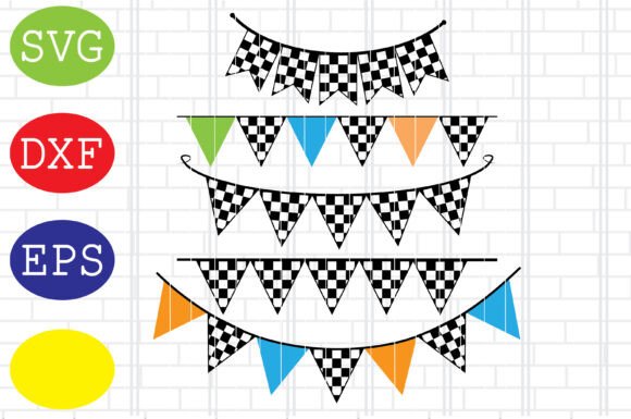 Checkered Pennants Svg, Race Pennants