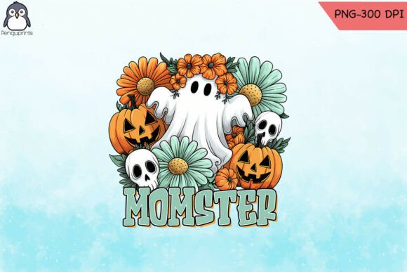 Halloween Momster Retro Cute Ghost PNG