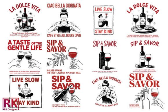 Italian Vintage Café Life SVG Bundle