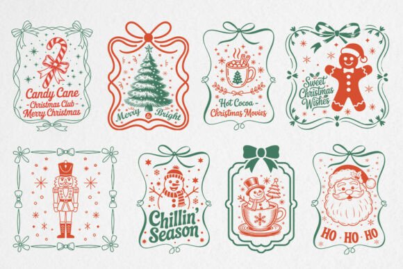 Retro Christmas Clipart Bundle Frame Review