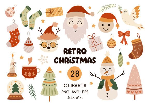 Retro Christmas Clipart Holiday Review