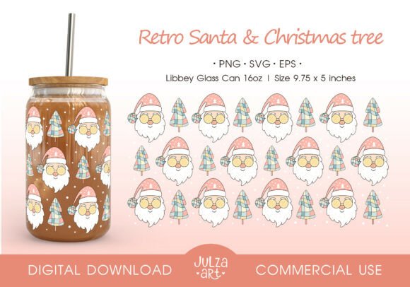 Retro Groovy Christmas Glass Can Wrap Review