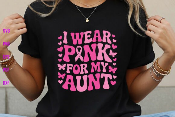 Retro I Wear Pink for My Aunt Shirt SVG Review