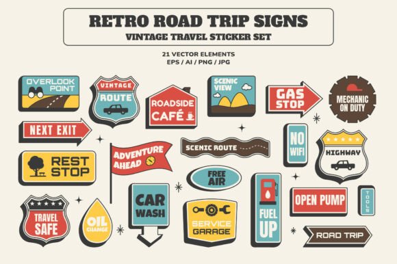 Retro Road Trip Signs Embroidery Review