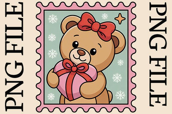 Review: Christmas Postage Stamps PNG, Cute Retro